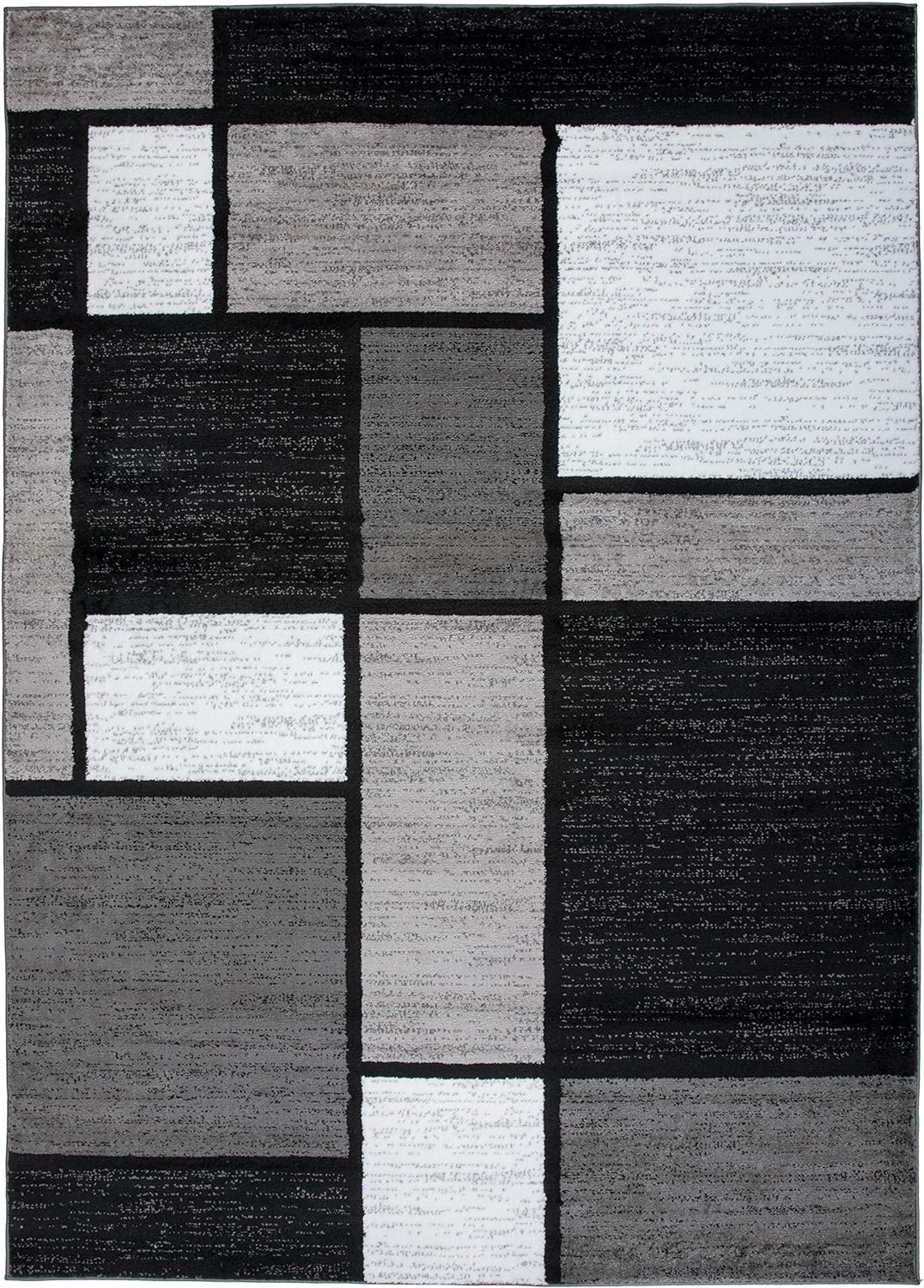 Rugshop Contemporary Modern Boxes Easy Cleaning for Home Office,Living Room,Bedroom,Kitchen Non Shedding Area Rug 9' X 12' Gray