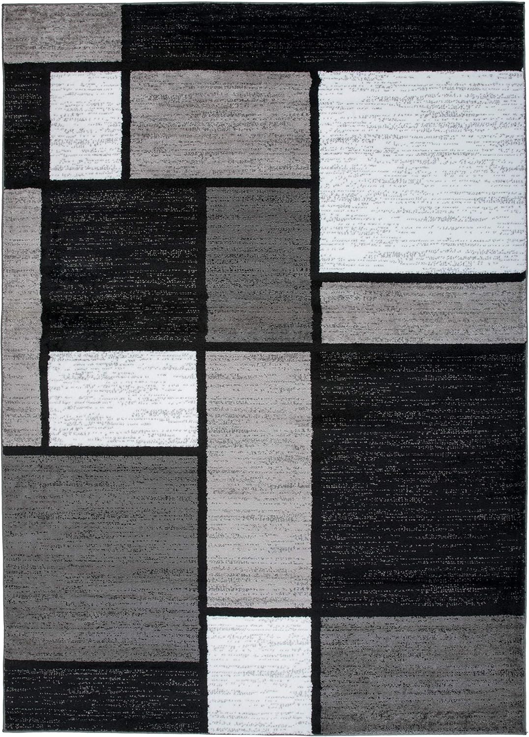 Rugshop Contemporary Modern Boxes for Home Office,Living Room,Bedroom,Kitchen Non-Shedding Area Rug 7' 10" X 10' 2" Gray