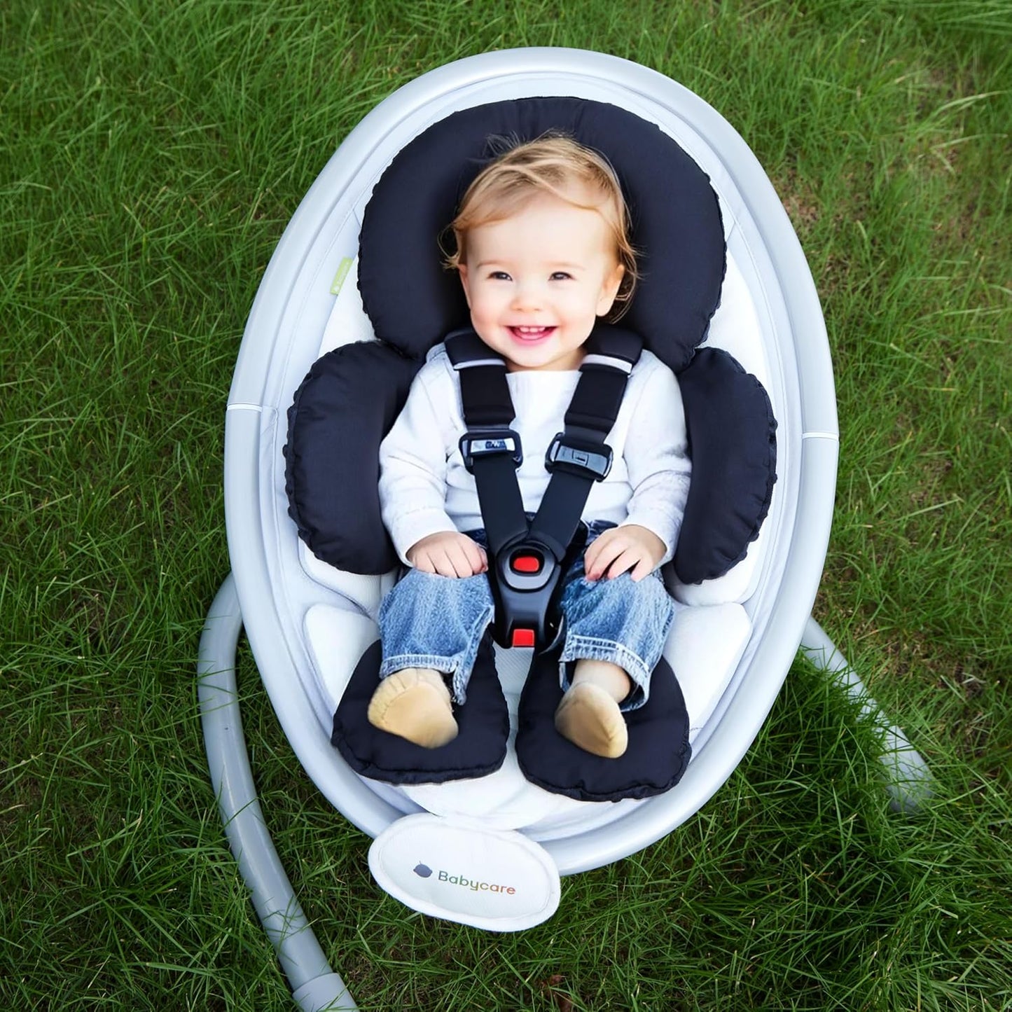 Pro Goleem Infant Car Seat Insert, Babybody Support for Toddler, Soft Minky Preemie Car Seat Insert, 2-in-1 Reversible, Perfect for Carseats, Strollers, Swings, Black