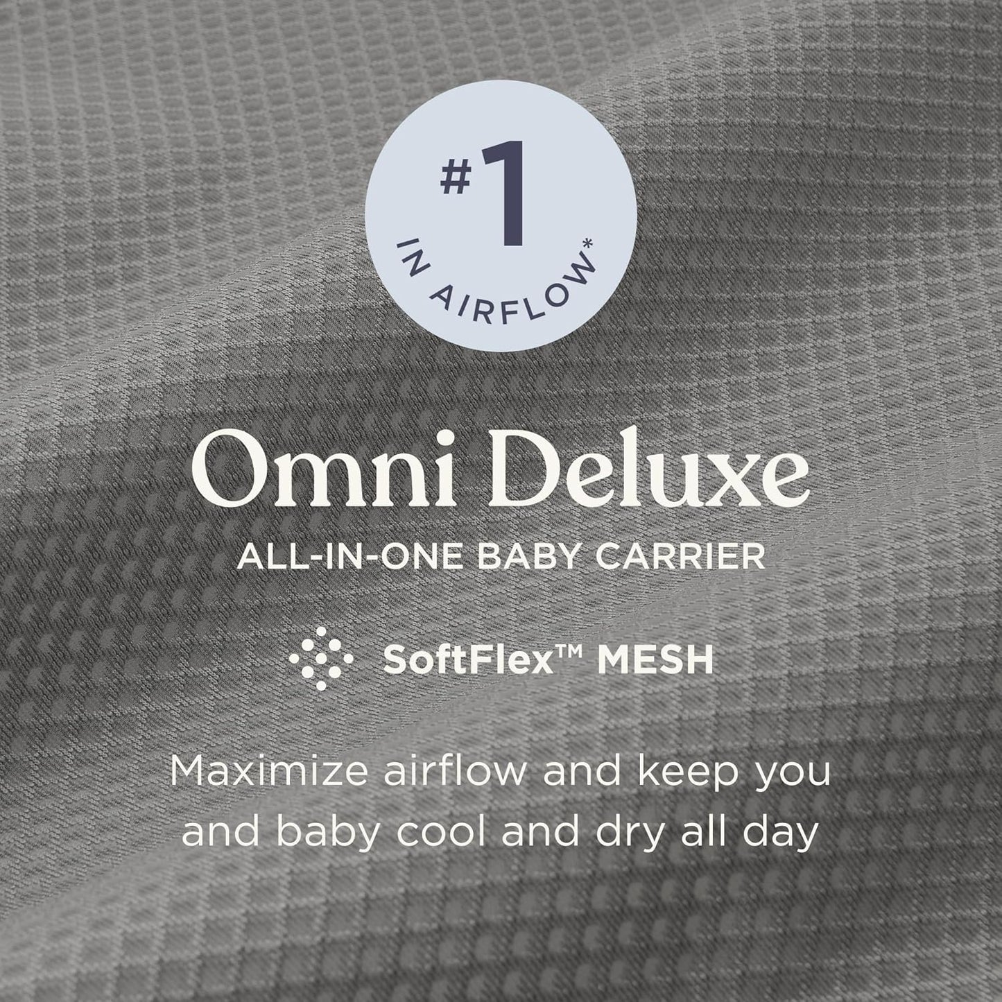 Ergobaby Omni Deluxe Baby Carrier Newborn to Toddler - Breathable Baby Carriers for Summer - All-Position Carrier with Enhanced Lumbar Support & Airflow (7-45 Pounds), Mesh, Graphite Grey