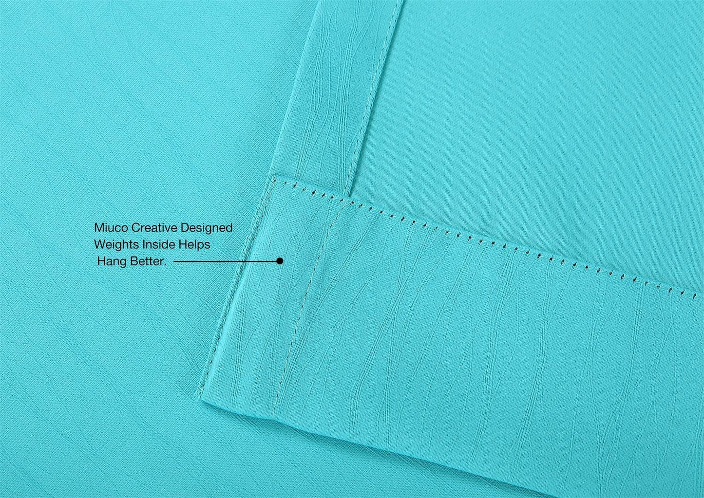 MIUCO Blackout Curtains Room Darkening Curtains Textured Grommet Window Curtains for Living Room 2 Panels 52x84 Inch Long Turquoise