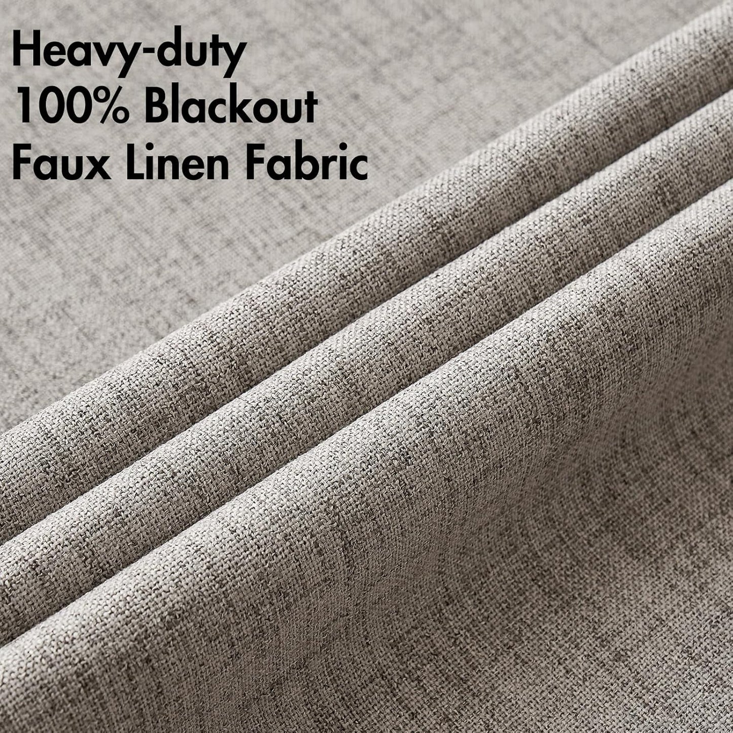 MIULEE 100% Blackout Linen Textured Curtains for Bedroom Solid Thermal Insulated Warm Taupe Grommet Room Darkening Curtains & Drapes Luxury Decor for Living Room Nursery 52 x 63 Inch (2 Panels)