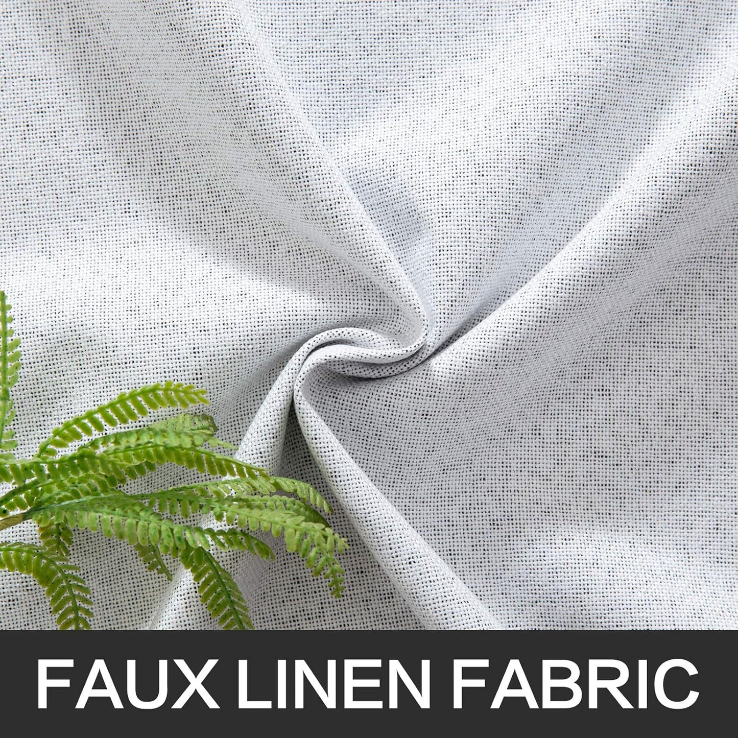 MIULEE Linen Texture Curtains for Bedroom Solid 100% Blackout Thermal Insulated Grayish White Curtains Grommet Room Darkening Curtains/Drapes for Living Room Nursery 52x96 Inch (2 Panels)