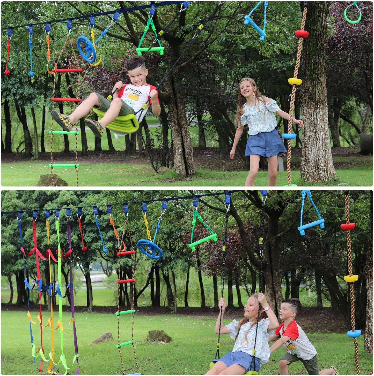 Rainbow Craft Ninja Slackline Buckle Straps - 8pc Removable Hanging Loops for Ninja Obstacle Course Training, Attaching Ninja Obstacle Accessories - Durable Buckle Straps - Blue Color