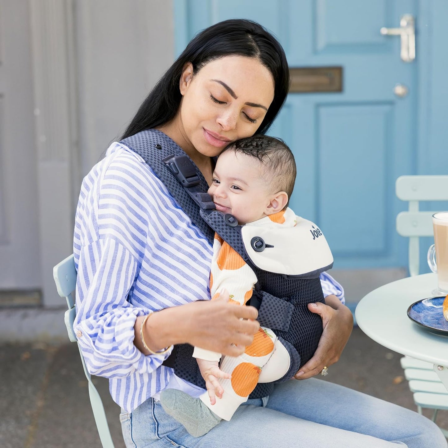 Joie Savvy Lite Air 3-in-1 Baby Carrier – Lightweight, Ergonomic Baby Carrier with 3 Carry Positions, Breathable Fabric, Padded Straps, and Lumbar Support (Indigo)