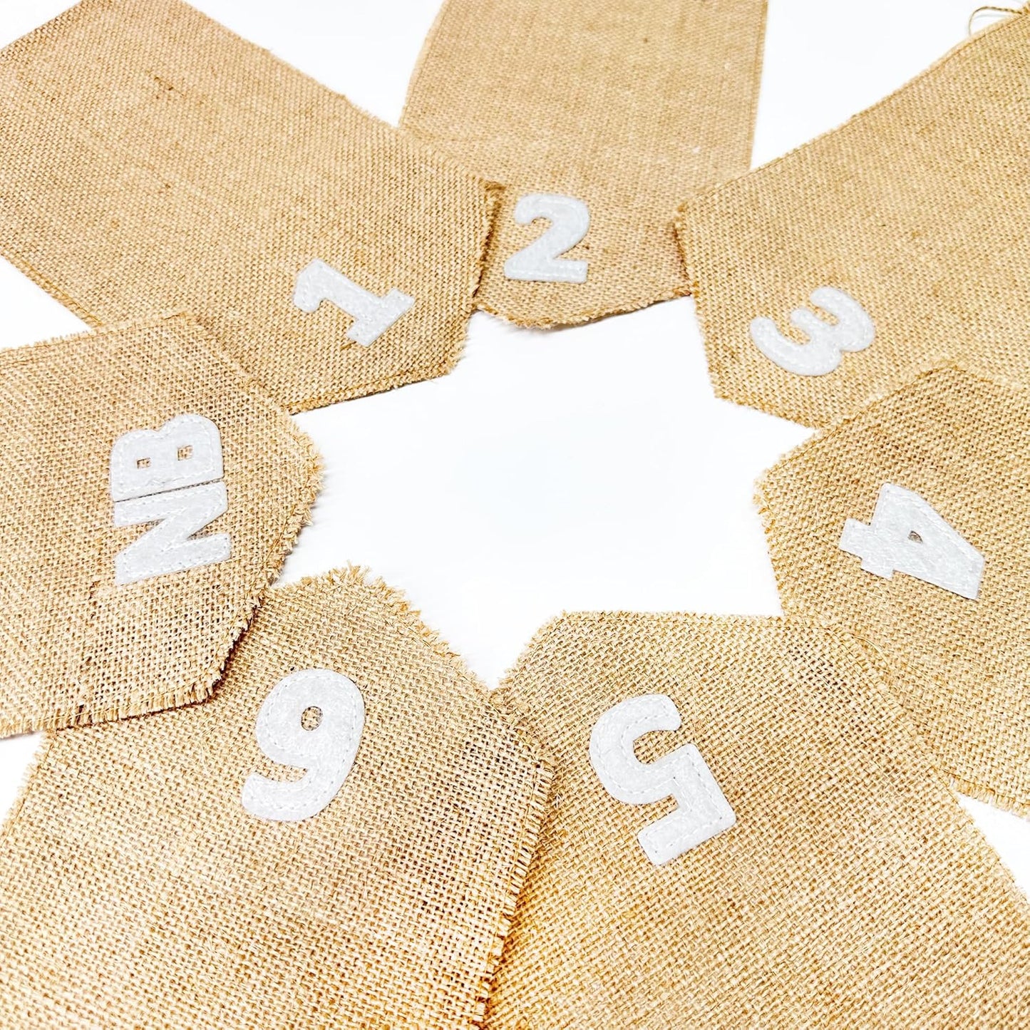 pinkblume 1st Birthday Burlap Photo Banner Garland Handmade Felt from Newborn to 12 Months with Dusty Blue Gray Ribbon for Baby Boy Girl Monthly Milestones First Birthday Party Decoration Supplies