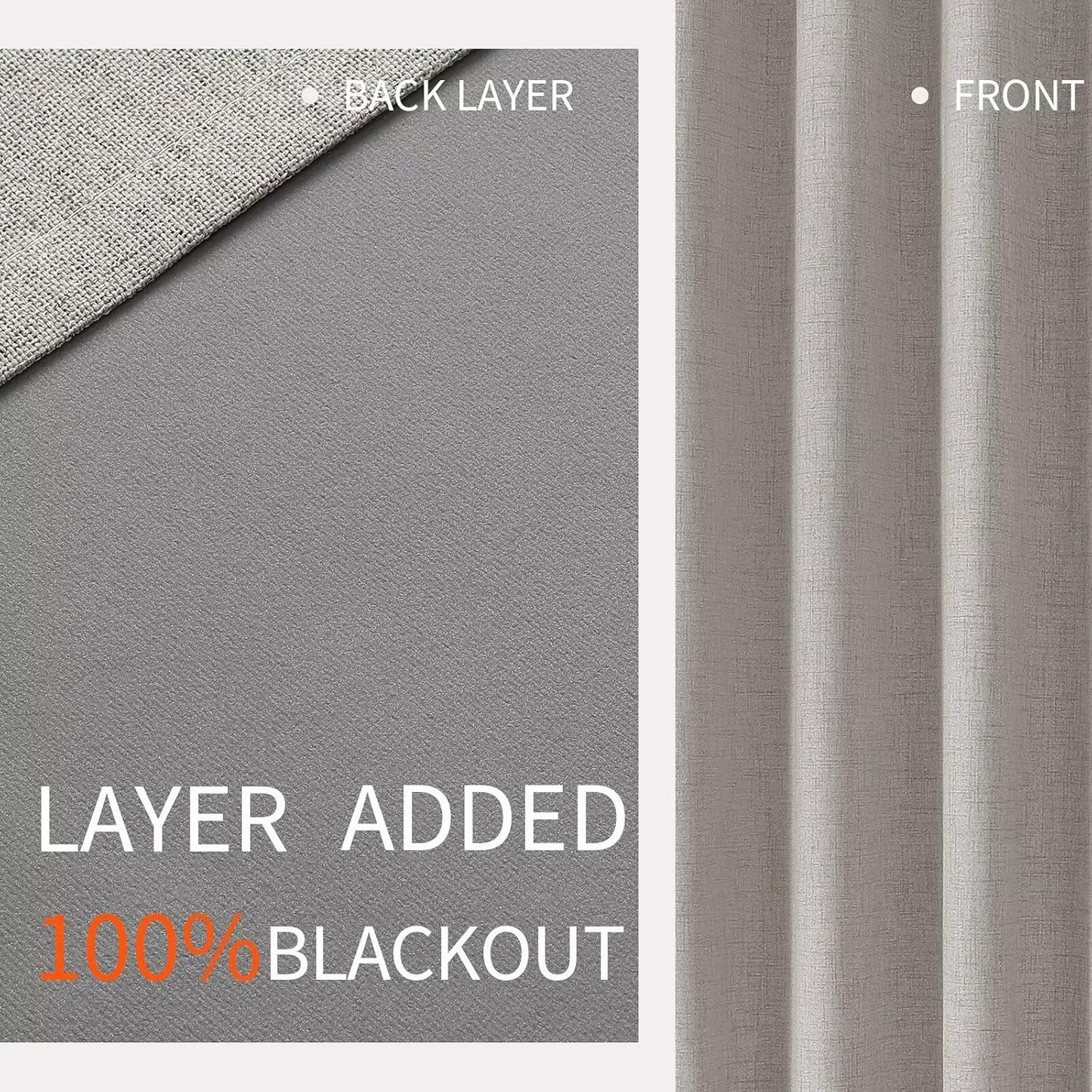 Joydeco Blackout Room Divider Curtains, Extra Wide Sliding Door Drapes Living Room Curtains, Greyish White 1 Panel 100W x 96L Inch Patio Door Drapes for Room Privacy