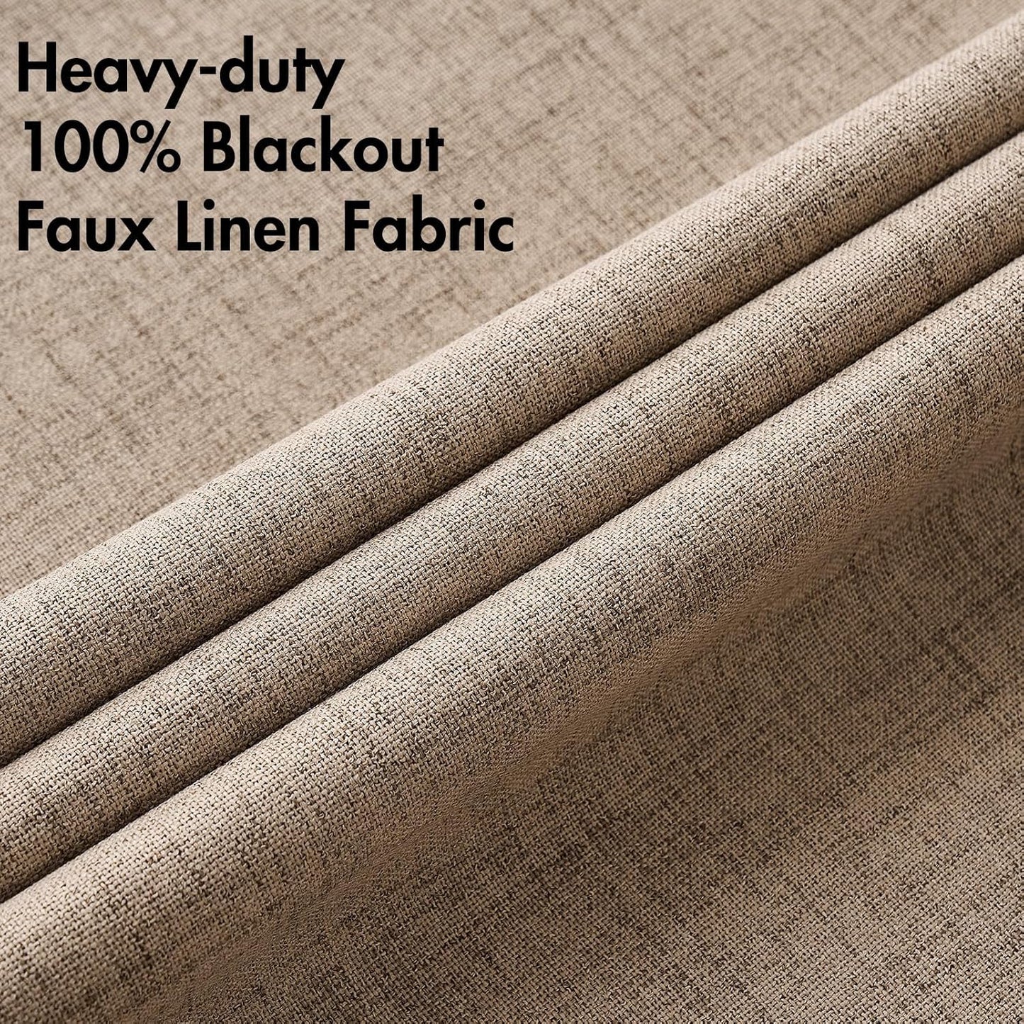 MIULEE 100% Blackout Linen Textured Curtains for Bedroom Solid Thermal Insulated Copper Brown Grommet Room Darkening Curtains & Drapes Luxury Decor for Living Room Nursery 62 x 96 Inch (2 Panels)