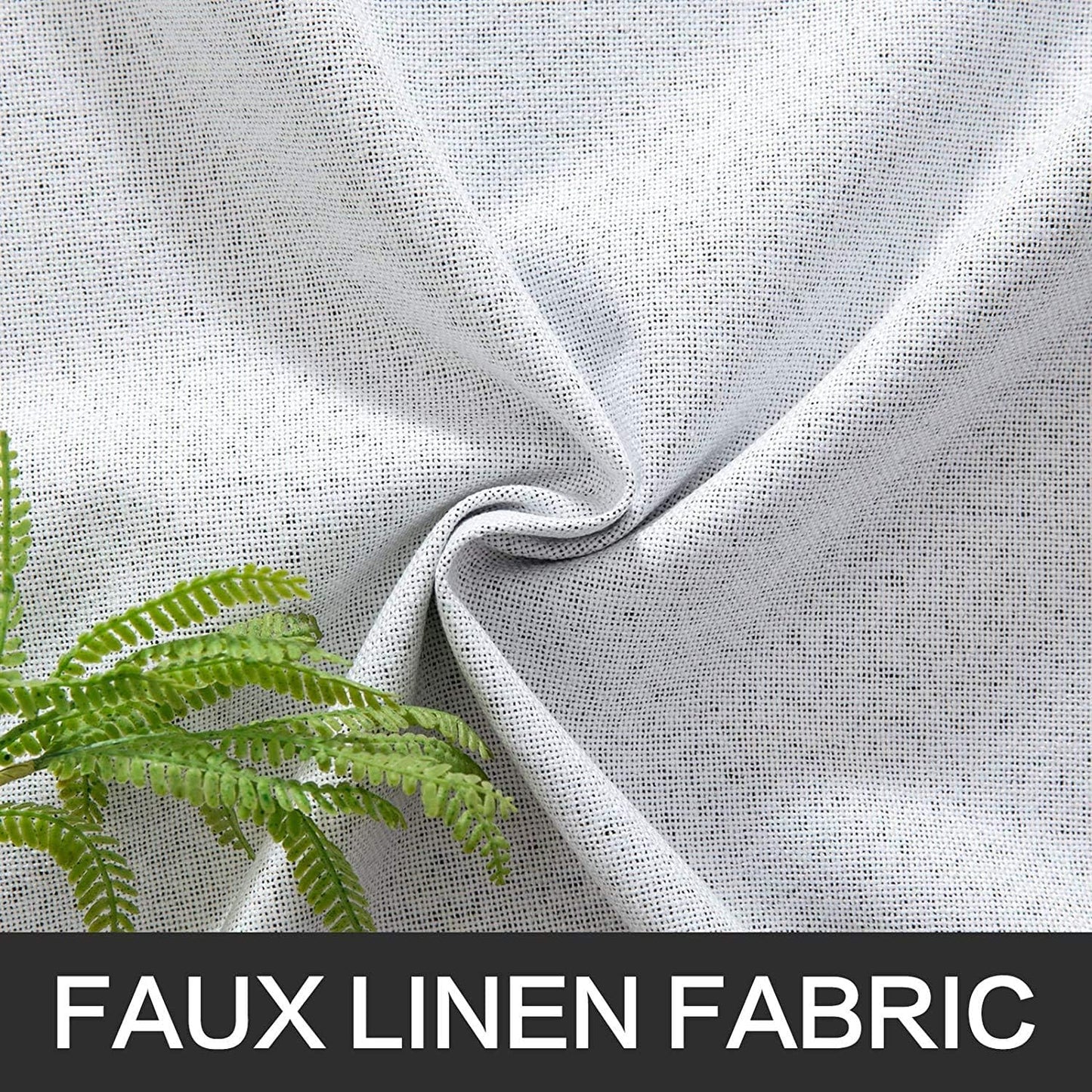 MIULEE Linen Blackout Curtains for Bedroom Solid 100% Blackout Thermal Insulated Grayish White Curtains Grommet Room Darkening Curtains/Drapes for Living Room 42x63 Inch (2 Panels)