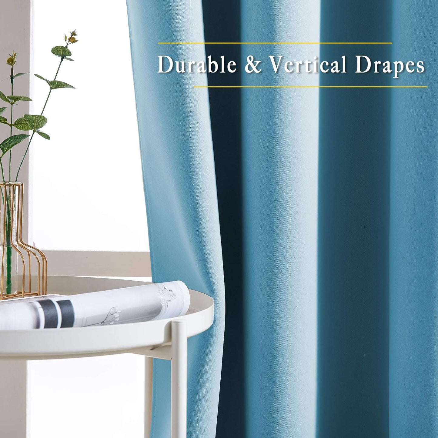 NICETOWN Room Darkening Curtain Panels - Window Treatment Thermal Insulated Grommet Light Blocking Curtains Drapes for Bedroom/Home Office (2 Panels, 46 by 54, Teal Blue)