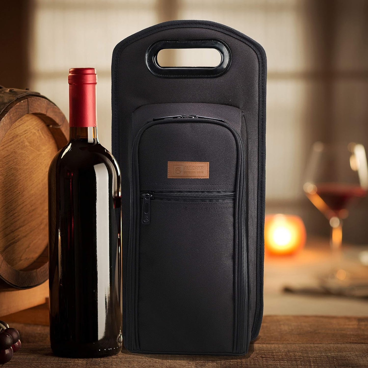 ALLCAMP 6 Piece Wine Travel Bag and Insulated Wine Carrier Tote Carrying Cooler Bag with Handle,Great Gift for Wine Lover