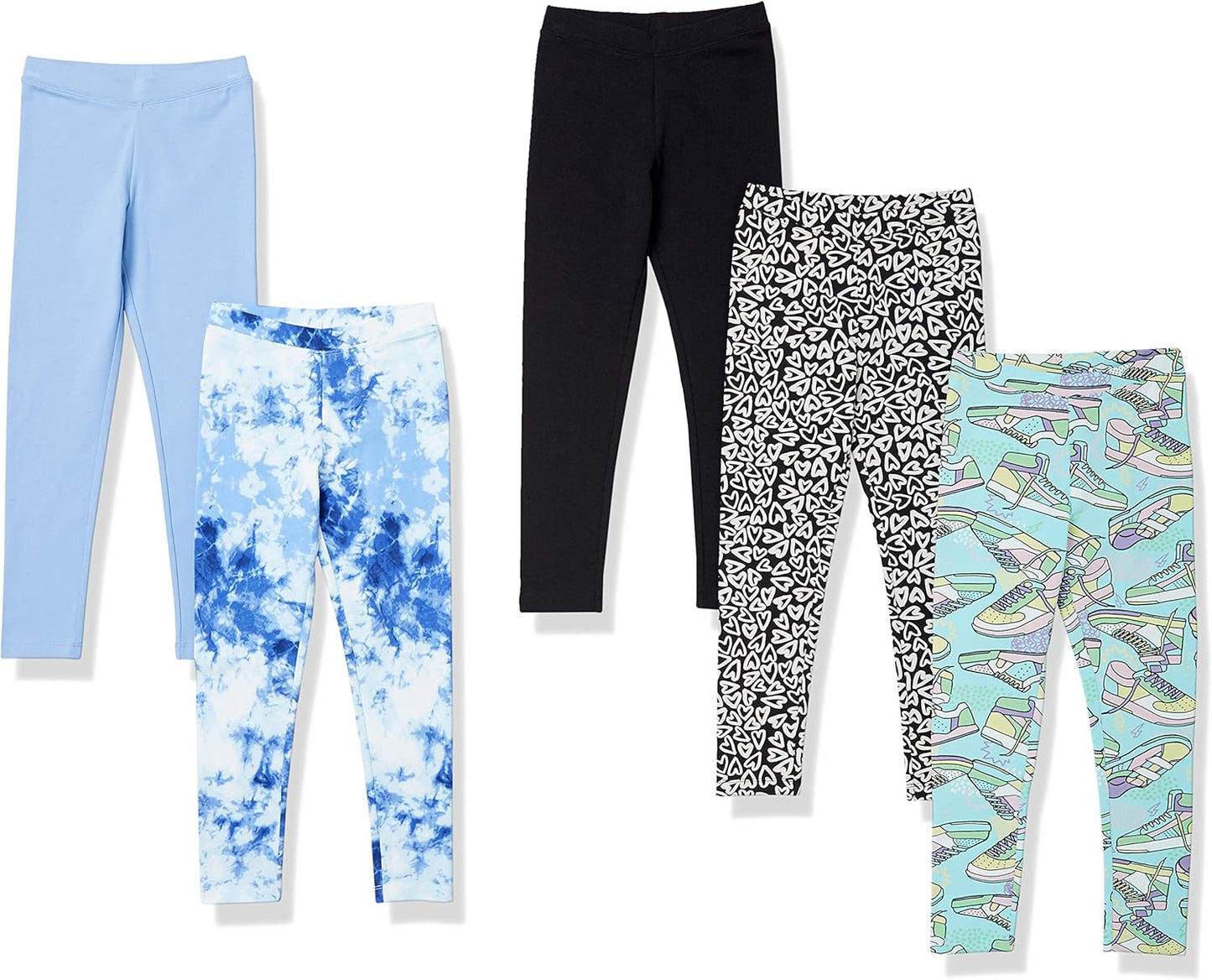 Amazon Essentials Girls and Toddlers' Leggings, Multipacks