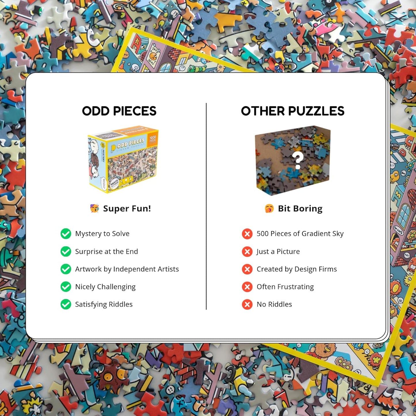Jigsaw Puzzles 1000 Pieces - Magic Mystery Story Secret Ending Puzzle - Perfect Family Game Night for Adults & Kids - Gift Idea Beginner Unique Puzzle (Series 1)