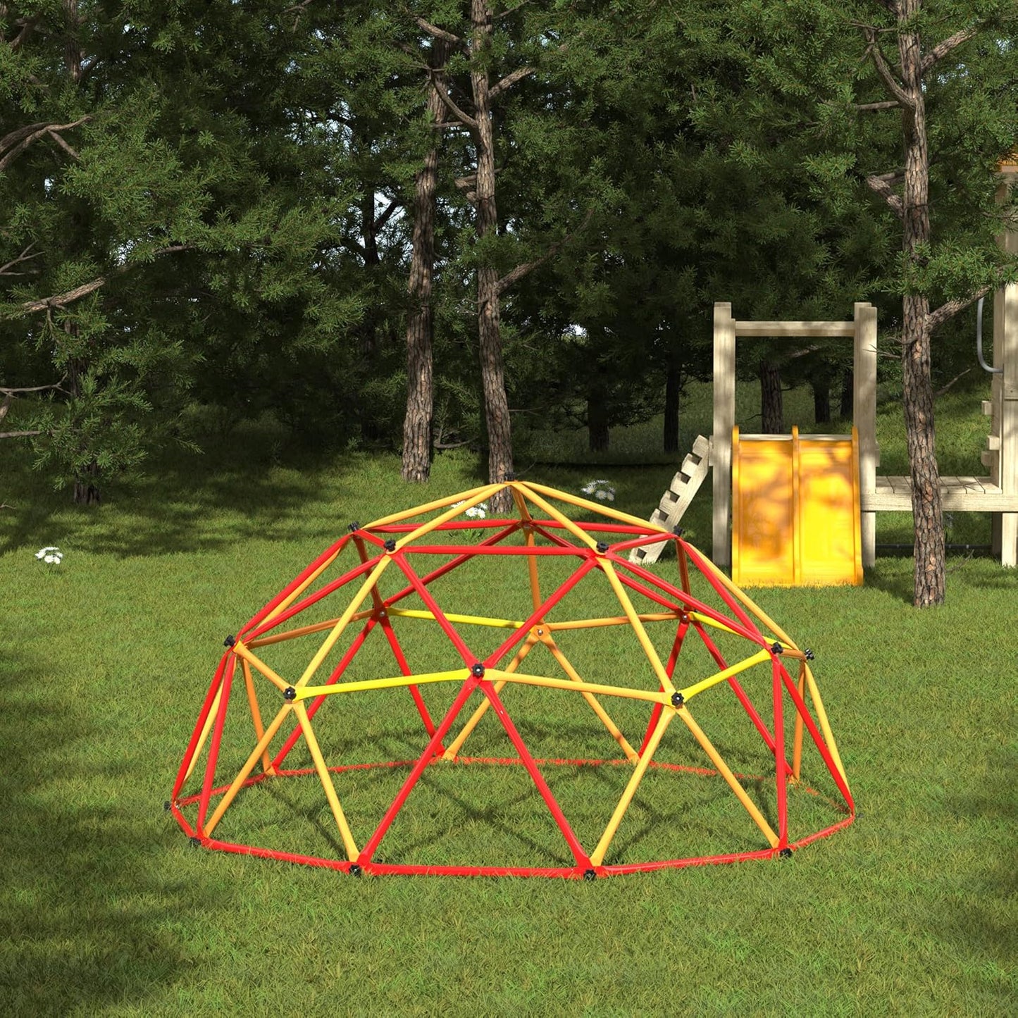 JAXPETY Climbing Dome, 7FT Outdoor Jungle Gym for Kids Ages 4-8, Toddler Monkey Bars for Backyard, Doorway Playground Climbing Structures for Toddler Climbing, Montessori Climbing Set for Dome Climber