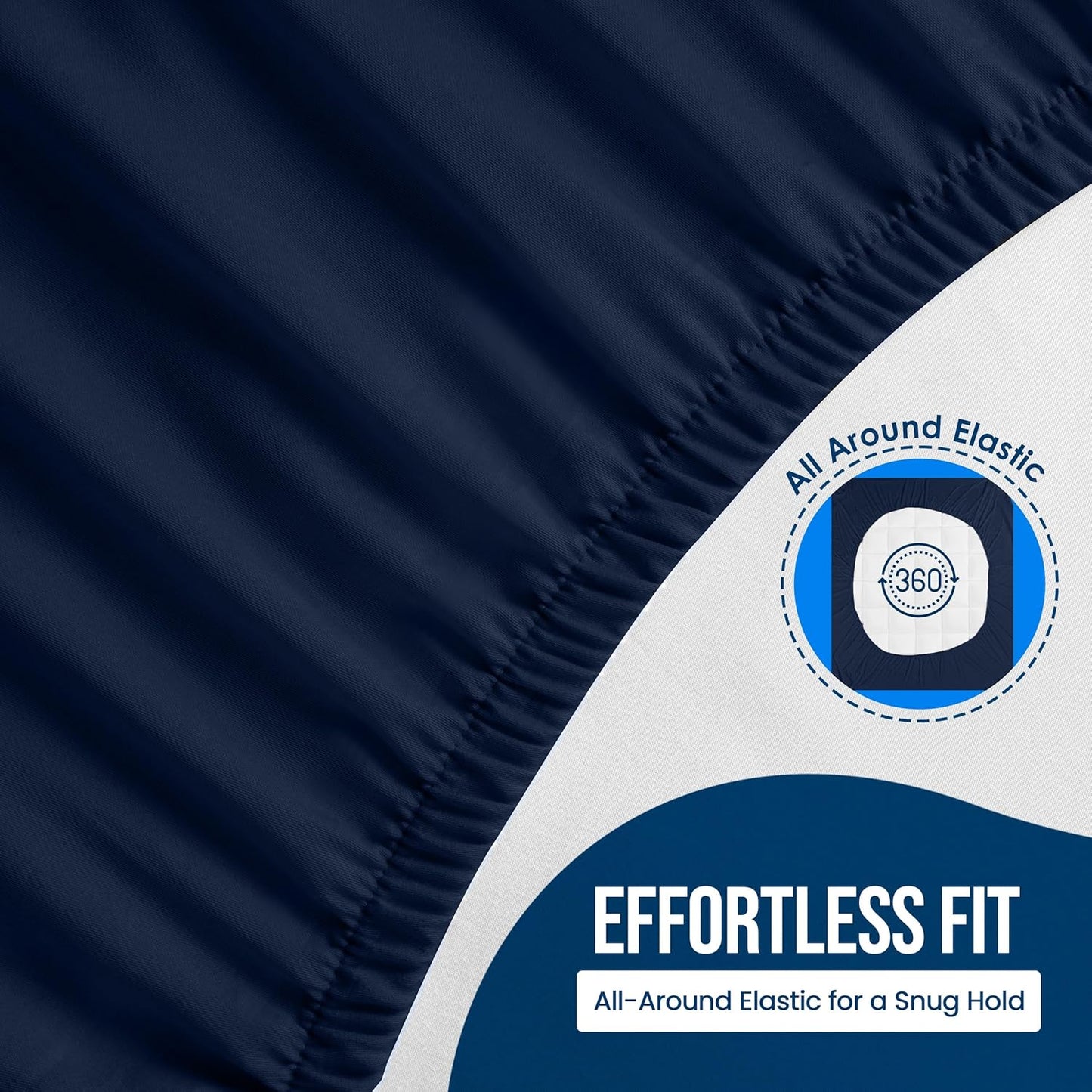 Utopia Bedding Waterproof Mattress Protector Full Size, Premium Terry Mattress Cover 200 GSM, Breathable, Fitted Style with Stretchable Pockets (Navy Blue)