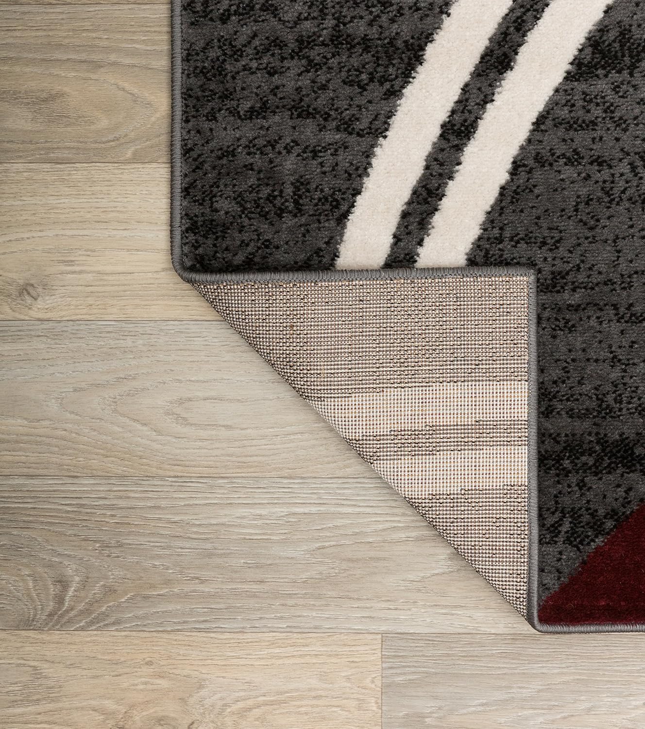 Rugshop Modern Wavy Circles Design Area Rug 6'6" x 9' Red