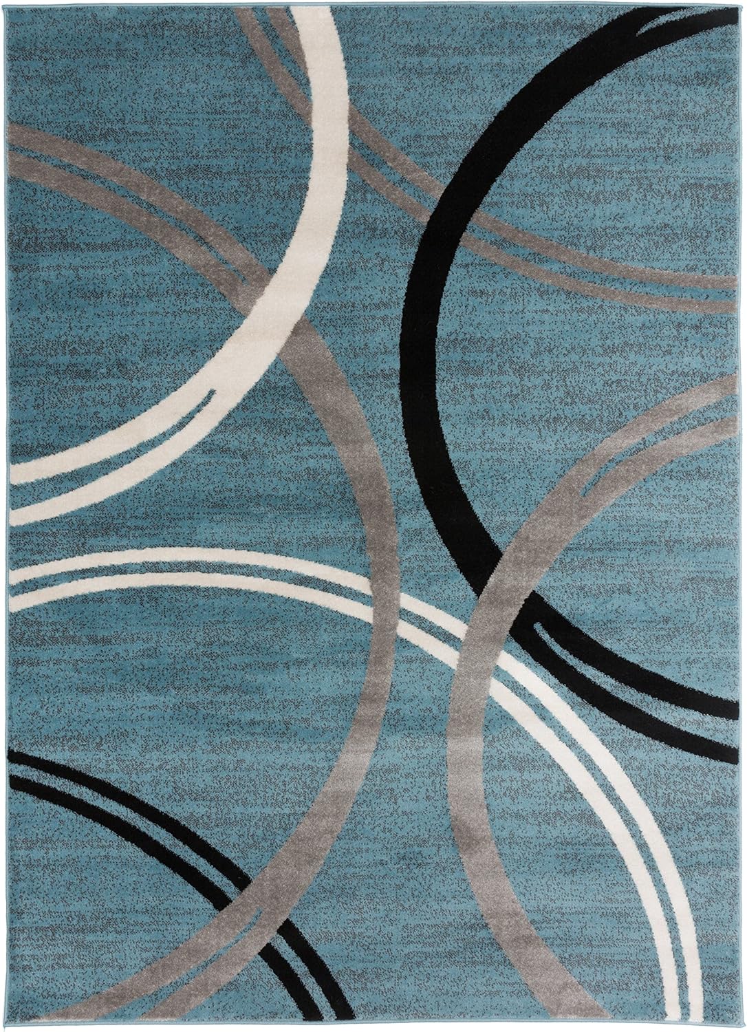 Rugshop Modern Wavy Circles Design Area Rug 4' x 6' Blue