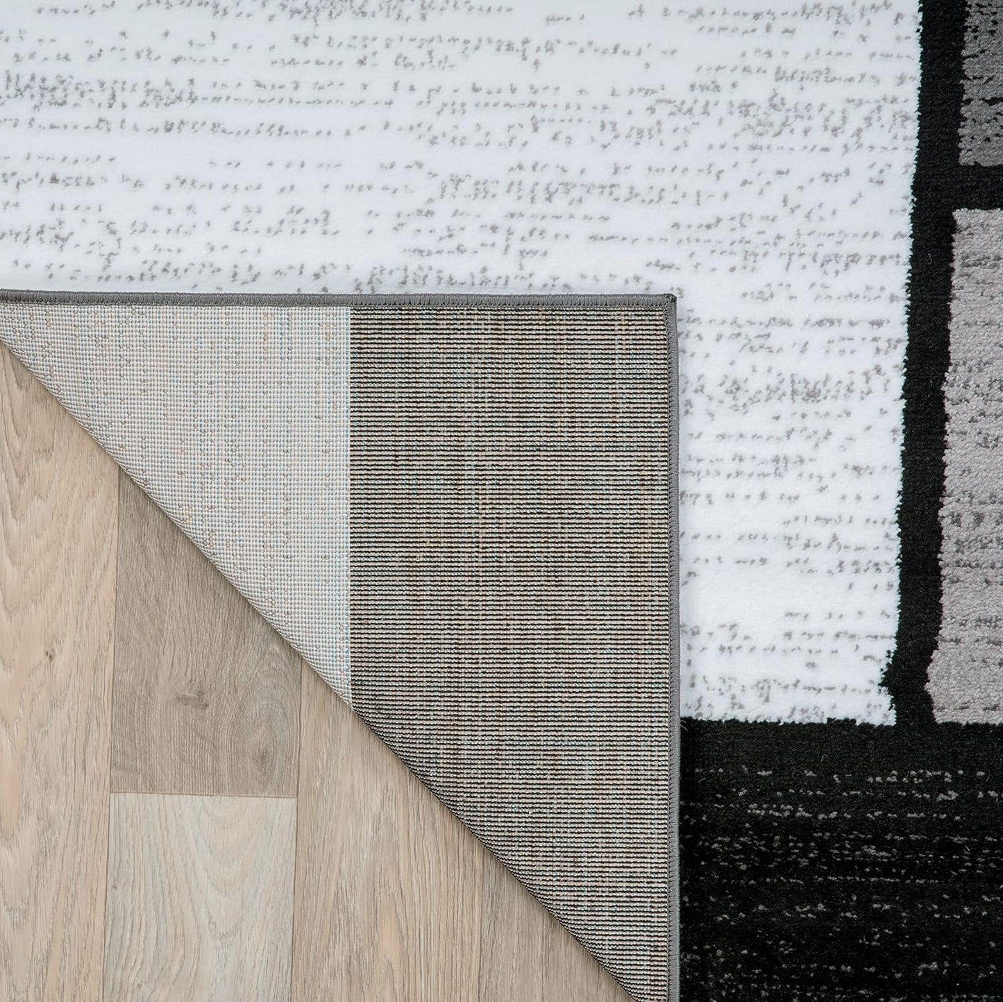 Rugshop Contemporary Modern Boxes Design Area Rug for Home Office,Living Room,Bedroom,Kitchen Non-Shedding Area Rug 5'3" x 7'3" Gray