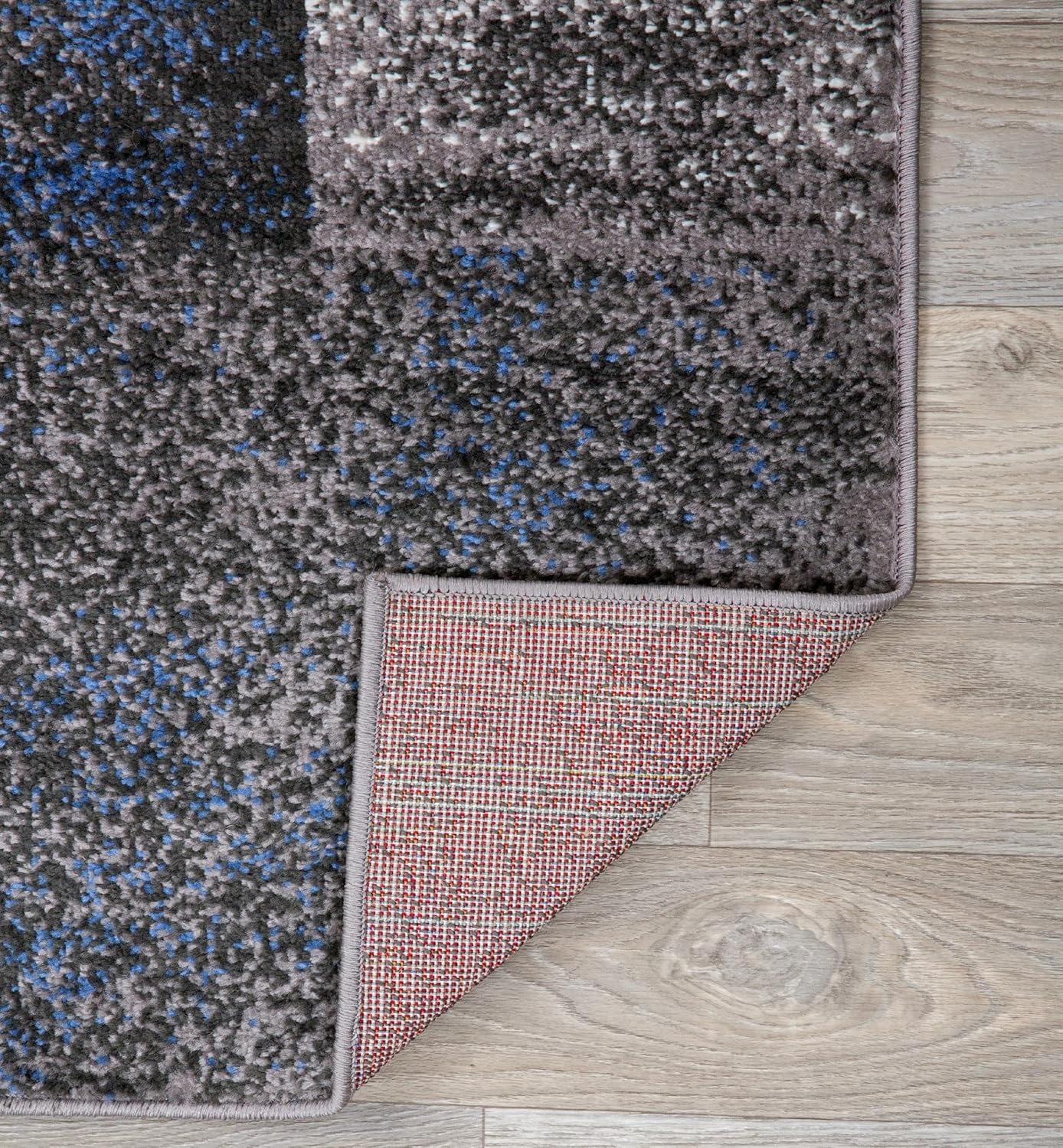 Rugshop Modern Distressed Boxes Area Rug 5' x 7' Blue