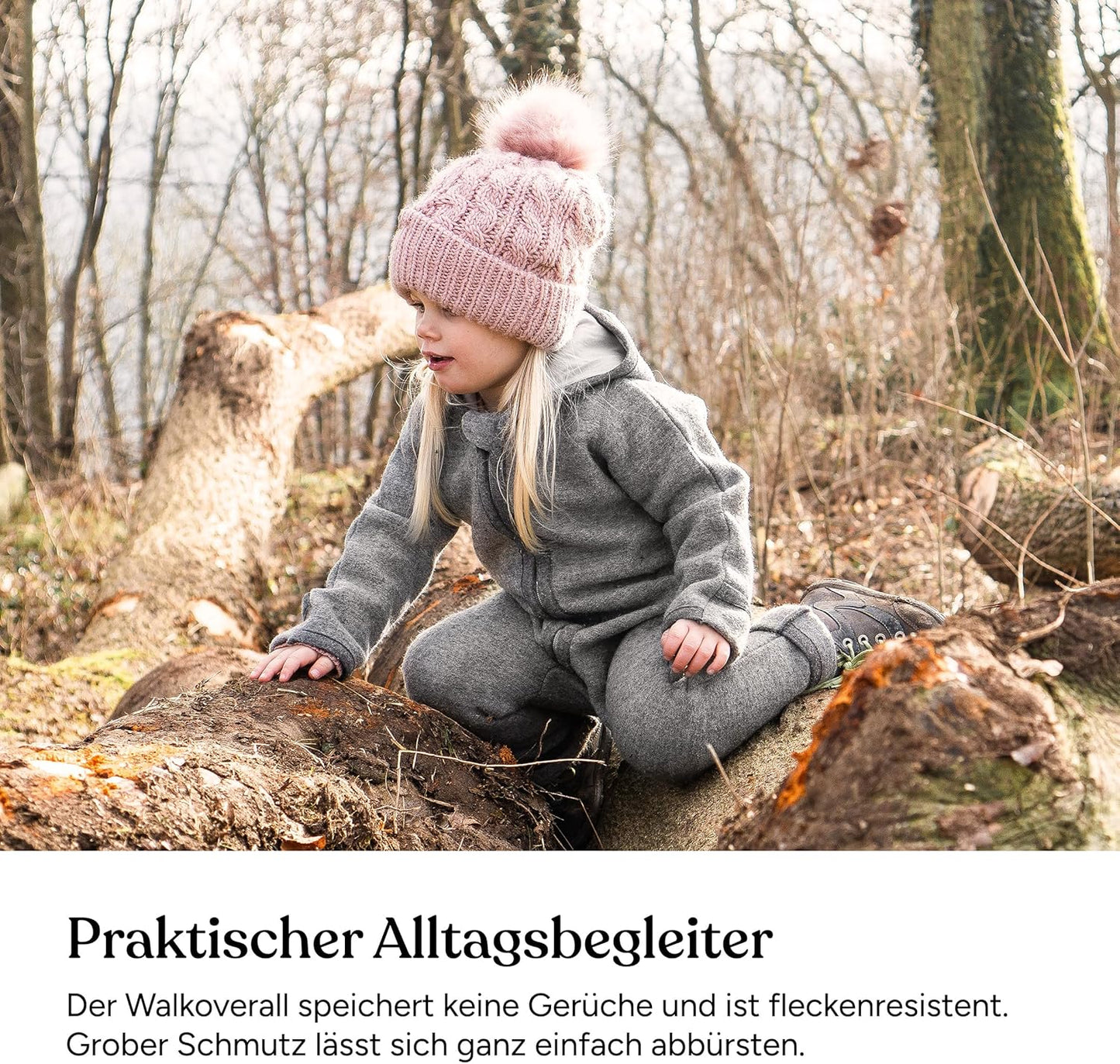 Ehrenkind® WOOLEN JUMPSUIT for Infants and Kids, Warm infant One-Piece made of natural virgin wool with zipper