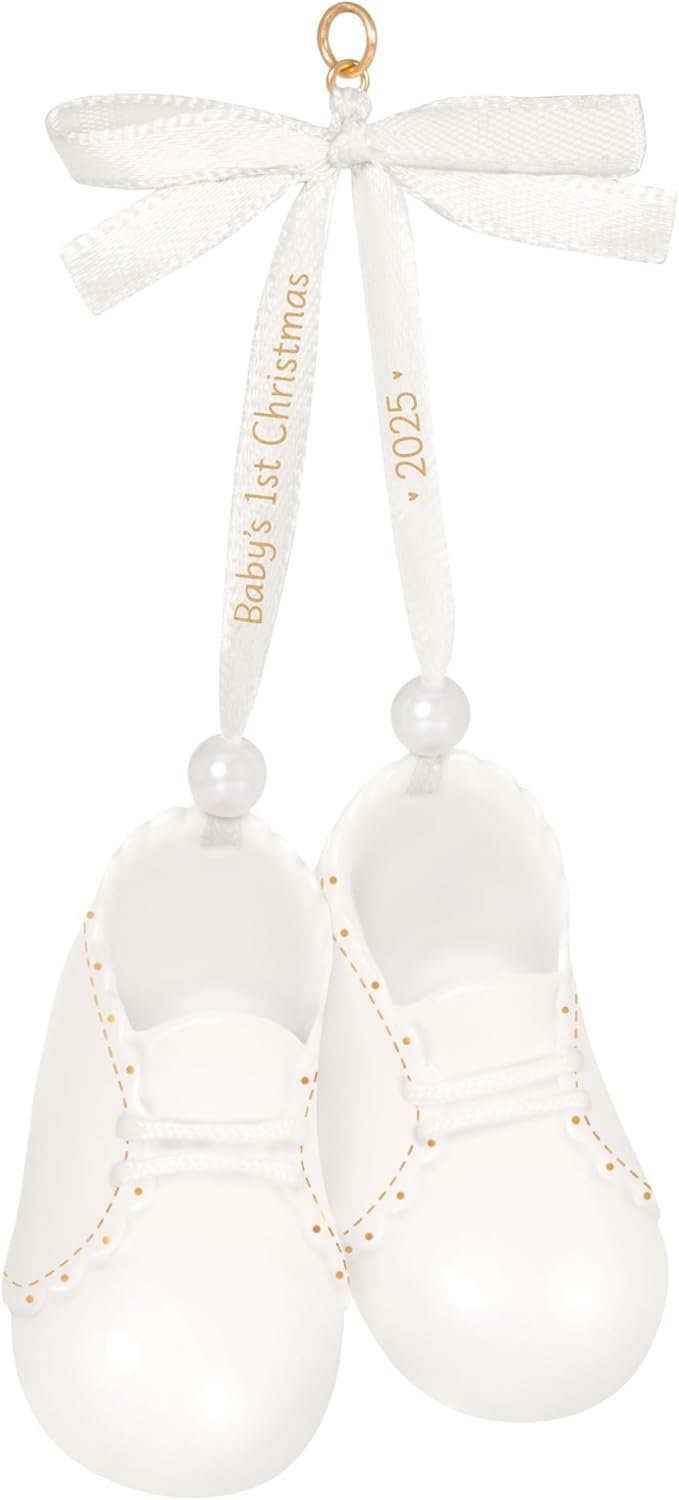 Hallmark Keepsake Christmas Ornament 2025, Baby's 1st Christmas Baby Booties 2025, Porcelain